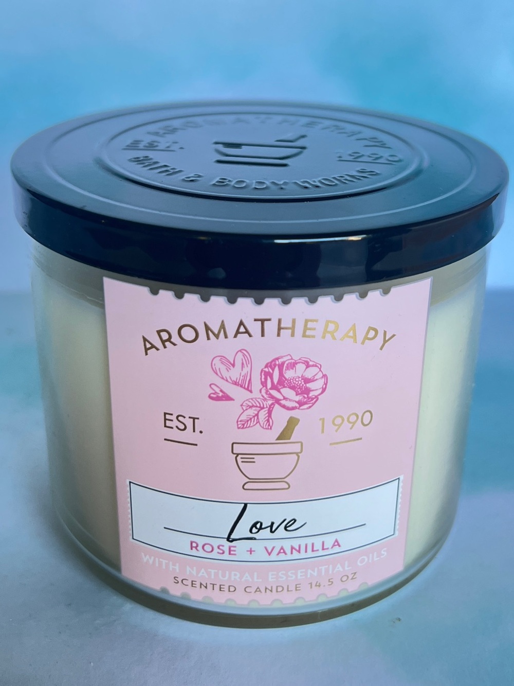 Rose Vanilla Love Aromatherapy Scented 3-Wick Candle